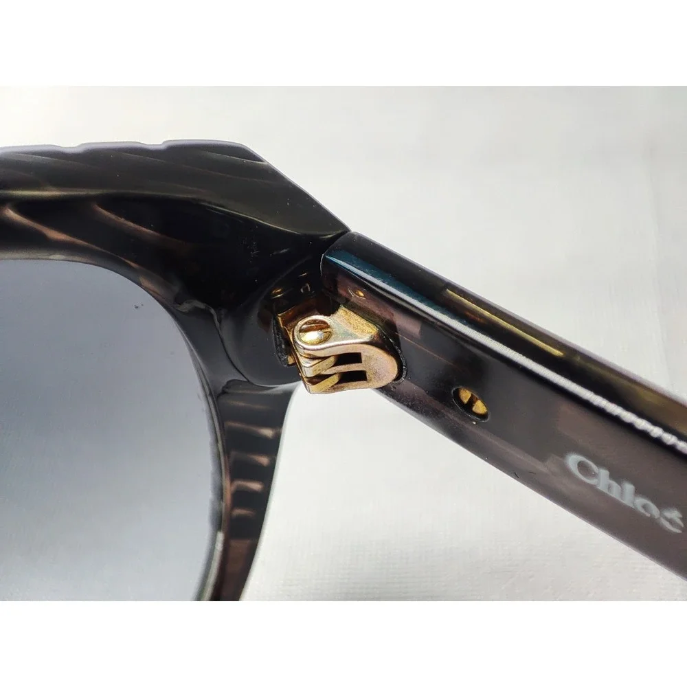 Chloe CL2247 C01 Women Oversized Cat Eye Sunglasses Brown Stripe 140mm